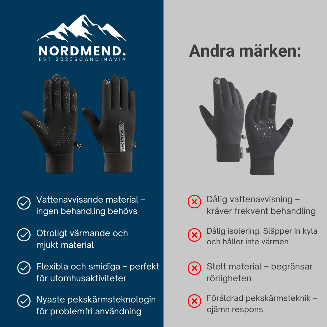 Nordmend™ - Vattenavvisande handskar med touchfunktion och halkfria grepp